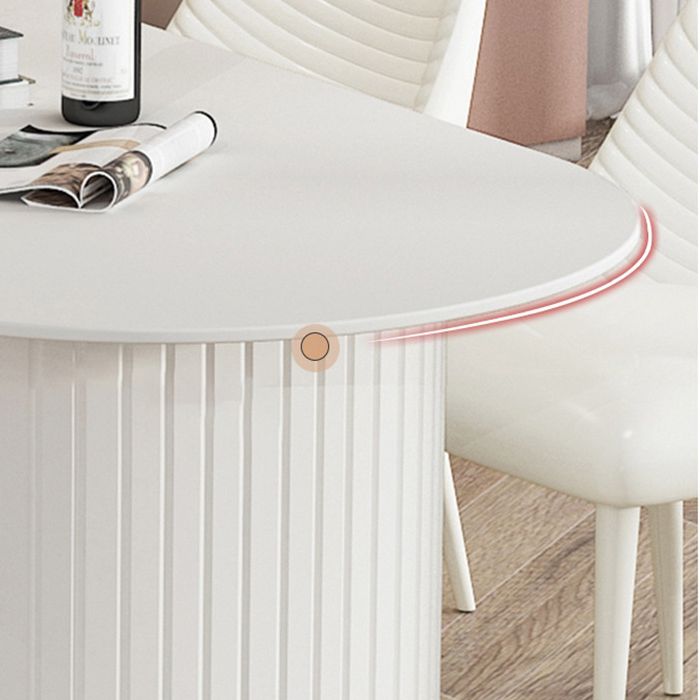 Modern White Top Oval Dinette Table White Base Dining Table for Living Room Clearhalo 'Dining Tables & Seating' 'Dining Tables' 'dining_table' 'furn' 'furn_dining_table' 'Furniture' 'furniture_dining_table' 'Kitchen & Dining Furniture' 1200x1200_ff925bc1-8bfc-44a9-be2d-08ef0ab09f05