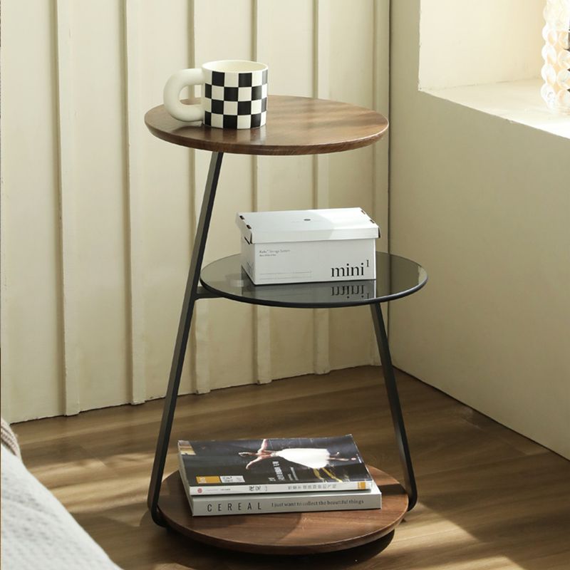 Modern de la mesa redonda de la esquina redonda de 3 niveles con almacenamiento