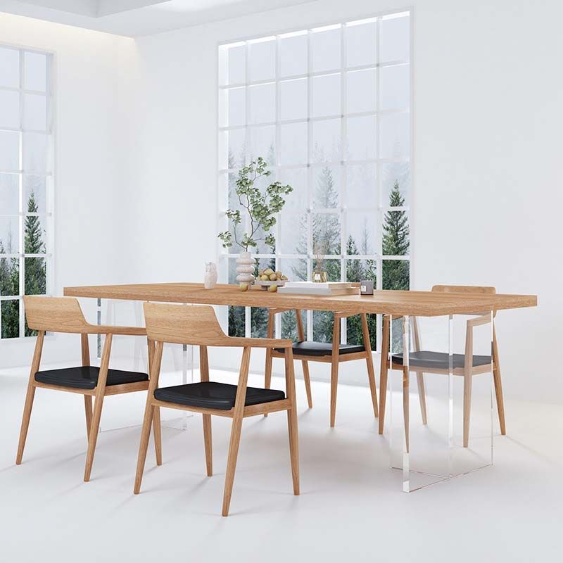 Modern Double Pedestal Dining Table Ash Wood Table for Dining Room Clearhalo 'Dining Tables & Seating' 'Dining Tables' 'dining_table' 'furn' 'furn_dining_table' 'Furniture' 'Kitchen & Dining Furniture' 1200x1200_ff963ee9-343f-4a76-bdc1-58b605921121