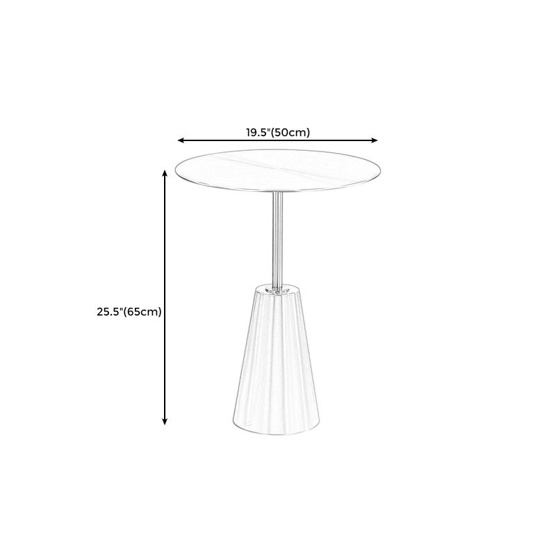 Zeitgenössischer rostfreier Stahlrund -Side -End -Endtisch mit Metallpodestbein