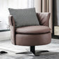 Swivel Chair in Brone Leather Chair with 4-Star Base and One Pillow Clearhalo 'Accent Chairs' 'accent_chairs' 'Chairs & Seating' 'furn' 'furn_accent_chairs' 'Furniture' 'Living Room Furniture' 1200x1200_ff973c2d-8be4-4223-ac02-2f270b6fc061