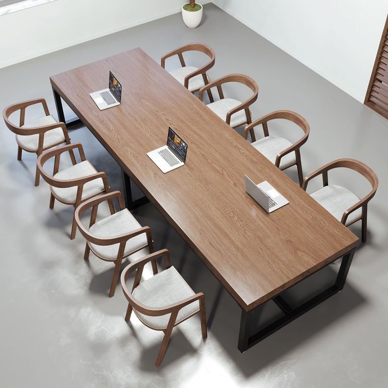 Industrial 29.53" Tall Writing Desk Solid Wood Rectangle Office Desk Clearhalo 'furn' 'furn_office_desk' 'Furniture' 'Office Desks' 'Office Furniture' 'office_desk' 1200x1200_ff985484-7836-45bf-a42e-47423eeaa130