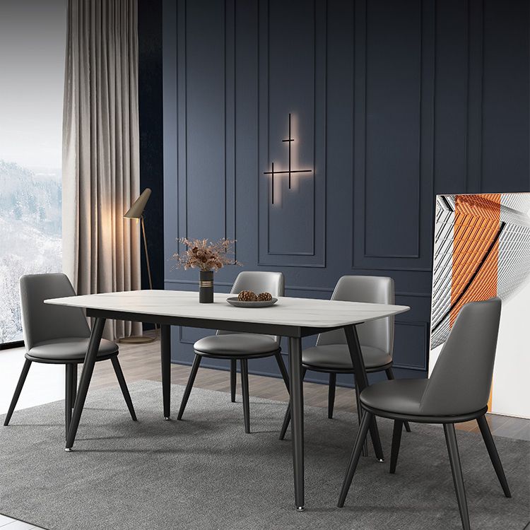 Industrial Style Stone Dining Table 4 Legs Dining Site Table for Dining Room Clearhalo ' dining_table' 'Dining Tables & Seating' 'Dining Tables' 'furn' 'furn_dining_table' 'Furniture' 'furniture_dining_table' 'Kitchen & Dining Furniture' 'kitchen&dining_furn' 'kitchen' 'kitchen_dining_table' 1200x1200_ff994f10-b532-412b-a923-5edd7805e4af