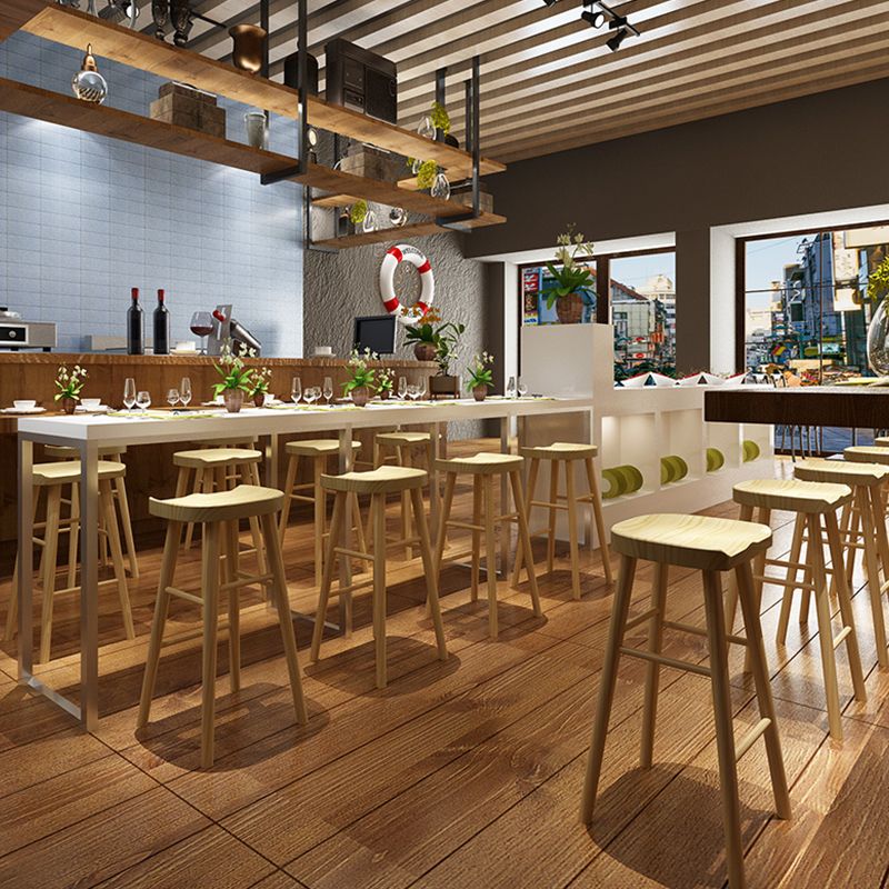 Modern Style Bar-stool Wooden Legs Barstool with Footrest for Restaurant Clearhalo 'Bar Furniture' 'Bar Stools' 'bar_stools' 'furn' 'furn_bar_stools' 'furniture_bar_stools' 'Kitchen & Dining Furniture' 'kitchen&dining_furn' 'kitchen' 'kitchen_furn' Furniture' 1200x1200_ff99b54b-1c2d-4d70-98a6-68ba24b35ea1