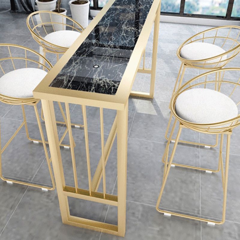 Modern Pub Height Dining Table Faux Marble Top Pub Table for Patio Use Clearhalo 'Bar Furniture' 'Bar Tables' 'bar_tables' 'furn' 'furn_bar_tables' 'Furniture' 'Kitchen & Dining Furniture' 1200x1200_ff9ab508-a28d-43ff-9fcf-4841aef5d453