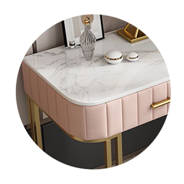Tavolo da toeletta da top vanità in marmo glam da 29,5 "con 2 cassetti