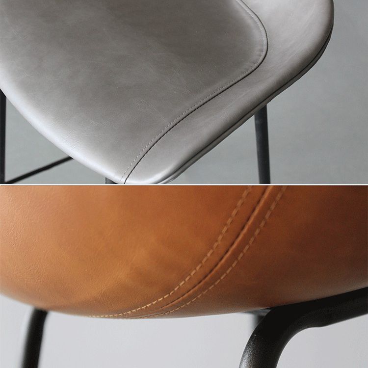 Leather Bucket Bar Stool Modern Low Back Footrest Indoor Counter and Bar Stool Clearhalo 'Bar Furniture' 'Bar Stools' 'bar_stools' 'furn' 'furn_bar_stools' 'furniture_bar_stools' 'Kitchen & Dining Furniture' 'kitchen&dining_furn' 'kitchen' 'kitchen_furn' Furniture' 1200x1200_ff9b3e07-ab9d-425b-8477-f5f2023aff32