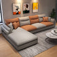 Faux Leather High Back Pillow Top Arm Sectional with Storage and Stain-Resistant