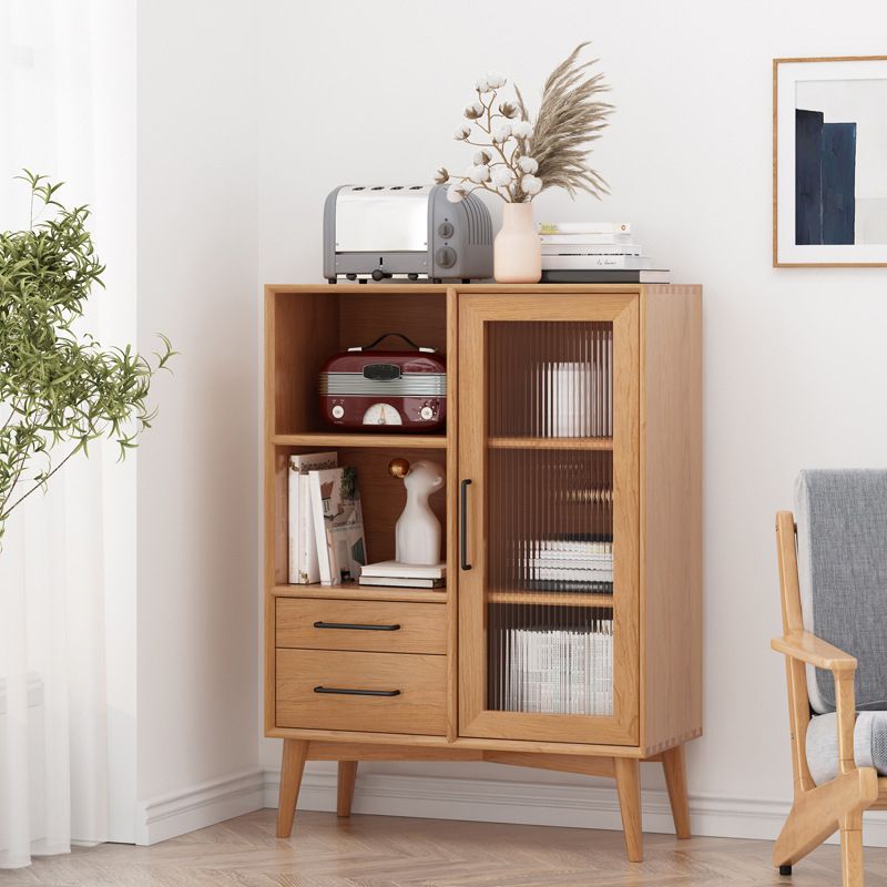 Server da pranzo in legno massiccio con porte di vetro moderno server buffet