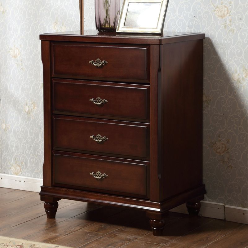 Dark Brown 3/4/5 Drawer Chest 26.57" Wide Solid Wood Accent Chest Clearhalo 'Cabinets & Chests' 'cabinets_chests' 'furn' 'furn_cabinets_chests' 'Furniture' 'Living Room Furniture' 1200x1200_ff9f7f87-00b5-400a-8e06-d671767bbb06