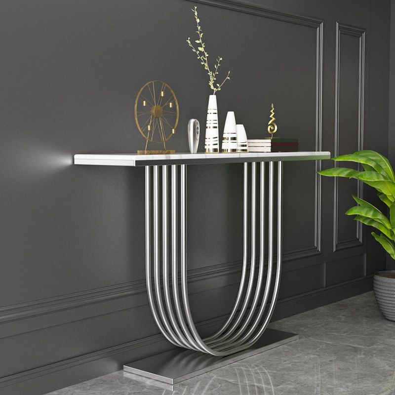 Glam Abstractl Slate / Metal Rectangle Console résistant aux taches Rectangle pour HAL