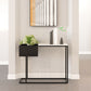 Console rettangolo con console in metallo contemporanea larga 11,8 pollici