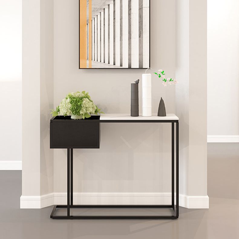 Console rettangolo con console in metallo contemporanea larga 11,8 pollici