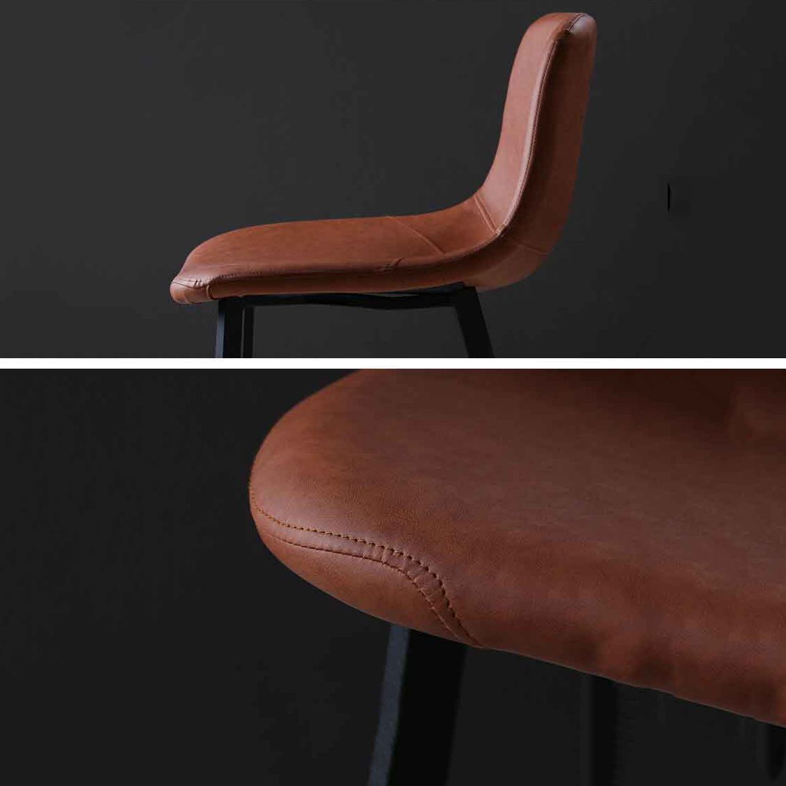 Faux Leather Saddle Seat Barstool Contemporary Armless Bar Stool with 4 Black Legs Clearhalo 'Bar Furniture' 'Bar Stools' 'bar_stools' 'furn' 'furn_bar_stools' 'Furniture' 'Kitchen & Dining Furniture' 1200x1200_ffa1bd26-80e4-48be-8bf8-c5e8b1d759e7