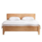 Modern Solid Wood Panel Bed Rectangular Standard Bed with Headboard