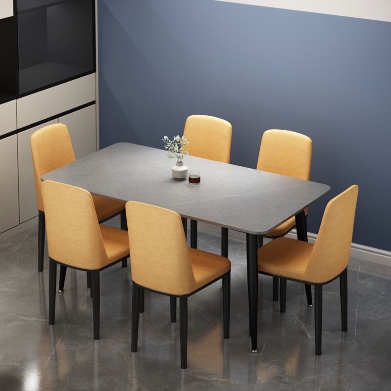 Rectangle Sintered Stone Two-Color Dining Table Simplicity 4 Legs Table for Dining Room Clearhalo ' dining_table' 'Dining Tables & Seating' 'Dining Tables' 'furn' 'furn_dining_table' 'Furniture' 'furniture_dining_table' 'Kitchen & Dining Furniture' 'kitchen&dining_furn' 'kitchen' 'kitchen_dining_table' 1200x1200_ffa84ee0-11d4-441b-a957-fee3d353c4c6
