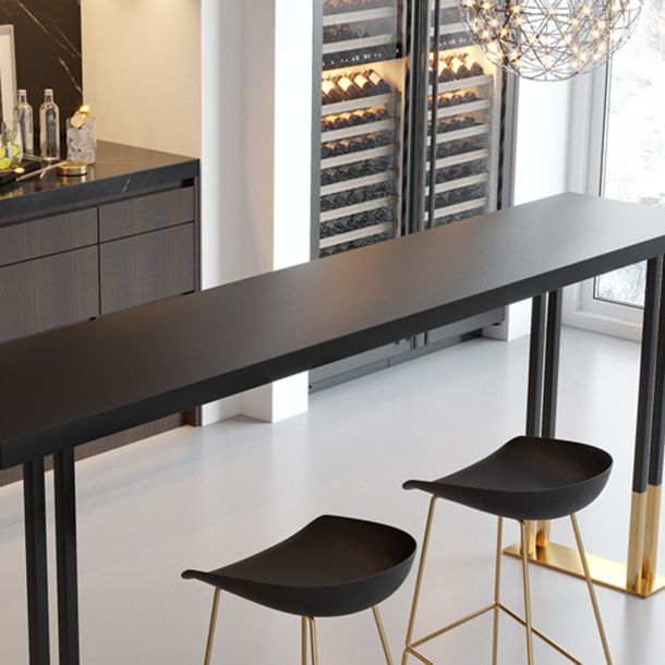 Kitchen Rectangle Wood Top Counter Table Gold Legs Glam Style Bar Table Clearhalo 'Bar Furniture' 'Bar Tables' 'bar_tables' 'furn' 'furn_bar_tables' 'Furniture' 'furniture_bar_tables' 'Kitchen & Dining Furniture' 1200x1200_ffa99ce7-c67c-46f0-8ce7-5d4b616c6f6d
