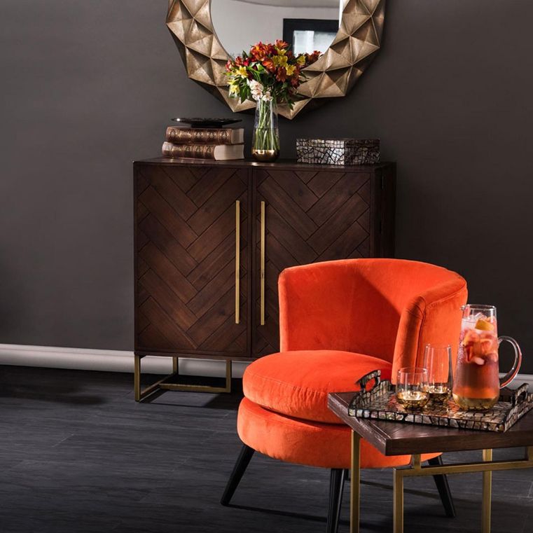 Gabinete aparador de sala de estar de pino gabinete glam credenza con almacenamiento