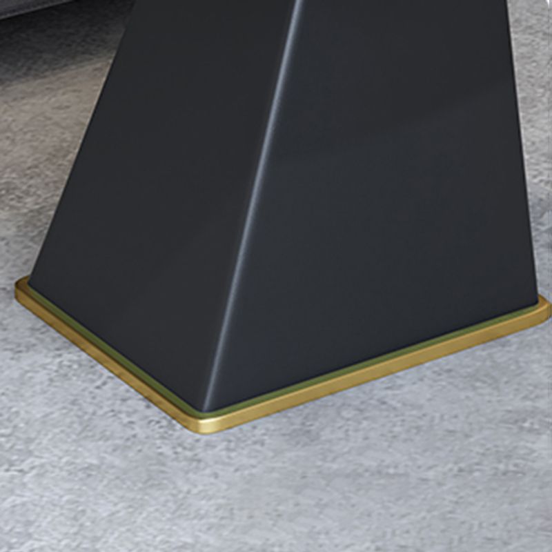 Rectangular Stone End Table Modernism Pedestal Side Table, 23.6" W x 19.7" D x 23.6" H