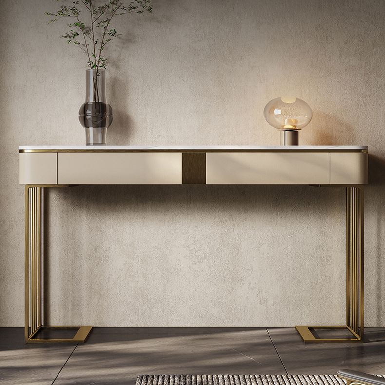 Zeitgenössische Konsolen Akzenttisch Antique Finish -Konsole -Sofa mit Schubladen