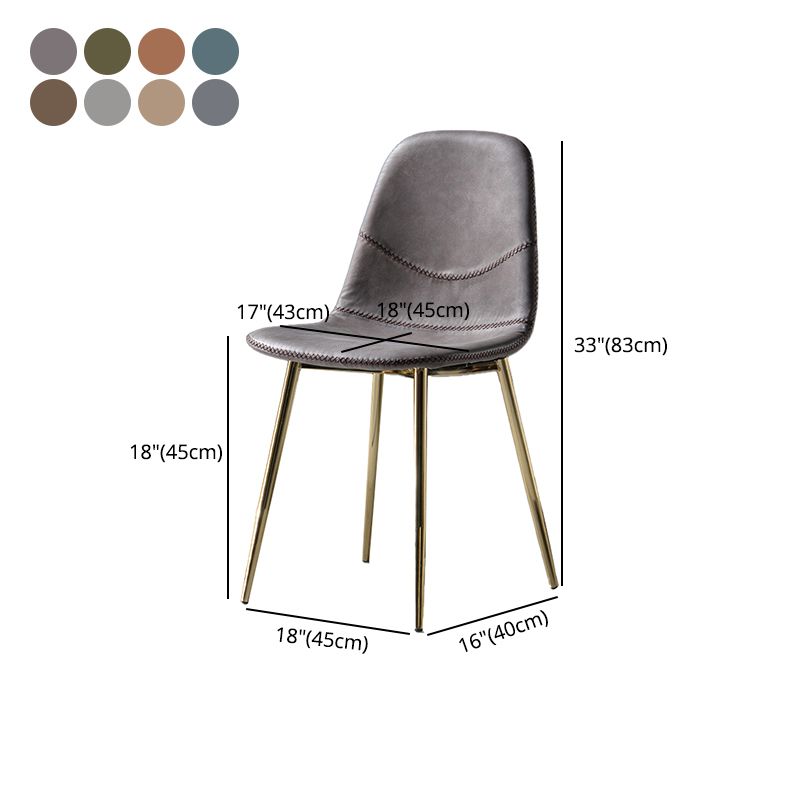 Glam Style Metal Dining Chair Dining Side Armless Chairs for Kitchen Clearhalo ' kitchen&dining_furn' 'Dining Chairs' 'Dining Tables & Seating' 'dining_chair' 'furn' 'furn_dining_chair' 'Furniture' 'furniture_dining_chair' 'Kitchen & Dining Furniture' 'kitchen' 1200x1200_ffabad63-b0a7-44cf-9189-d26c9050dfe2