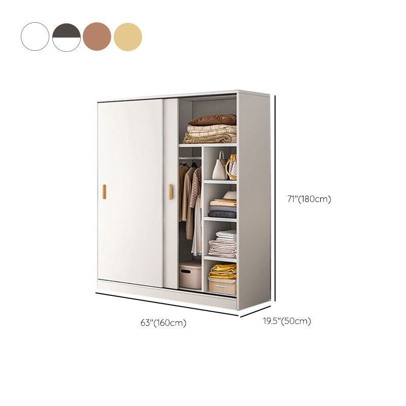 Eigentijdse houten frame garderobe vrijstaanbare garderobe met 2 zachte close deuren