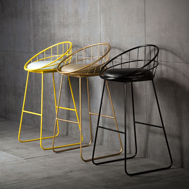 Scandinavian Counter Stools Iron Leather Low Back Indoor Bar Stools with Sled Legs Clearhalo 'Bar Furniture' 'Bar Stools' 'bar_stools' 'furn' 'furn_bar_stools' 'furniture_bar_stools' 'Kitchen & Dining Furniture' 'kitchen&dining_furn' 'kitchen' 'kitchen_furn' Furniture' 1200x1200_ffac5543-cecd-468e-90e7-e1e0a6792b16