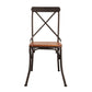 Industrial Cross Back Side Chair Metal Dining Armless Indoor Chair