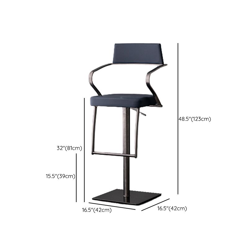 Tabouret de comptoir réglable de style moderne avec coussin en cuir et pied simple
