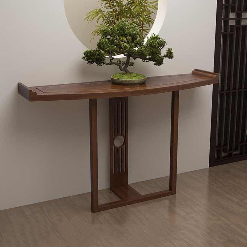 Console ovale da 11,8 "W del tavolo ovale moderno console in legno massiccio