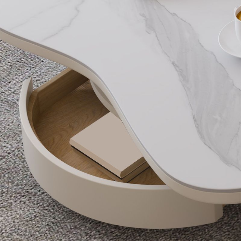 13"H Contemporary Coffee Table White Coffee Cocktail Table with Drawer Clearhalo 'Coffee & Accent Tables' 'Coffee Tables' 'coffee_tables' 'furn' 'furn_coffee_tables' 'Furniture' 'Living Room Furniture' 1200x1200_ffb51ad7-7986-4c5b-9a48-f4af5fe3d624