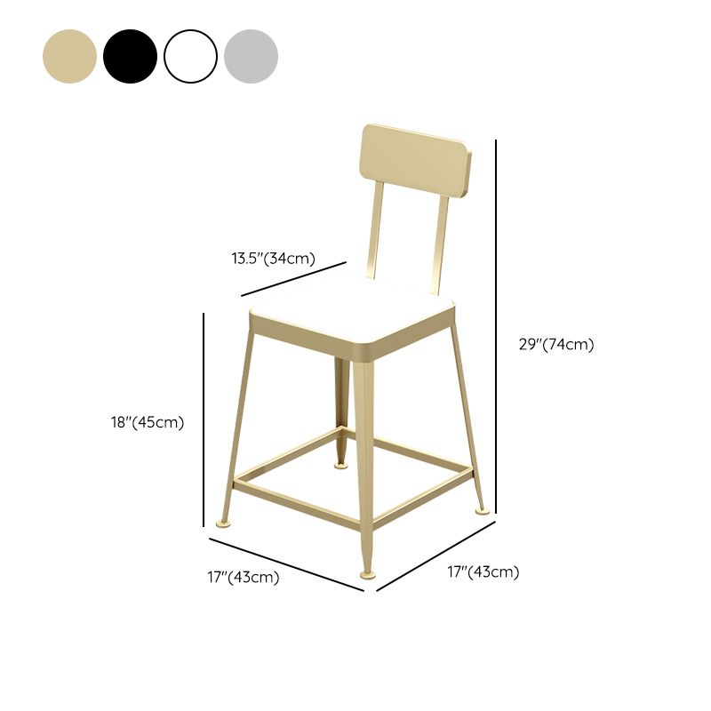 Industrial Low Back Barstools Square Bar Stools with Metal Base Clearhalo 'Bar Furniture' 'Bar Stools' 'bar_stools' 'furn' 'furn_bar_stools' 'Furniture' 'Kitchen & Dining Furniture' 1200x1200_ffb5b2a9-aaff-4ec8-ace5-7365012980e0