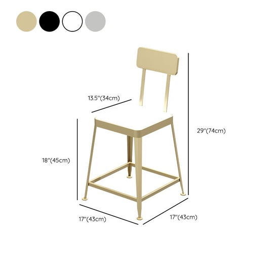 Industrial Low Back Barstools Square Bar Stools with Metal Base Clearhalo 'Bar Furniture' 'Bar Stools' 'bar_stools' 'furn' 'furn_bar_stools' 'Furniture' 'Kitchen & Dining Furniture' 1200x1200_ffb5b2a9-aaff-4ec8-ace5-7365012980e0