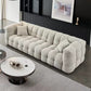 Modern 3/4-seater Tuxedo Arm Sofa Biscuit Back Sofa in Black/White