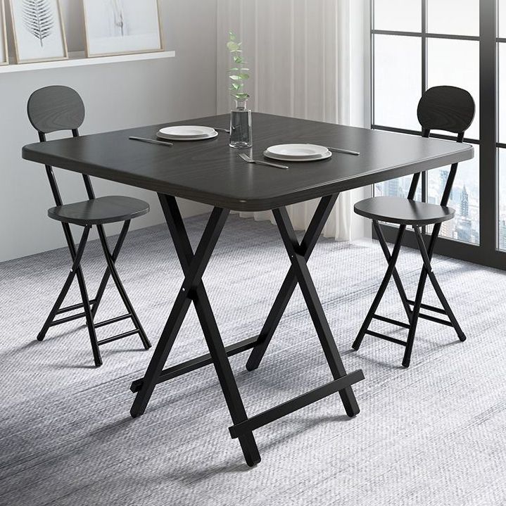 Industrial Extendable MDF Dining Table Square Standard Dining Table for Kitchen Clearhalo ' dining_table' 'Dining Tables & Seating' 'Dining Tables' 'furn' 'furn_dining_table' 'Furniture' 'furniture_dining_table' 'Kitchen & Dining Furniture' 'kitchen&dining_furn' 'kitchen' 'kitchen_dining_table' 1200x1200_ffb643c3-bd3b-4782-972a-11808851b353
