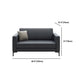 Black Square Arm Sofa Contemporary Standard Sofa for Living Room, 27.55" W