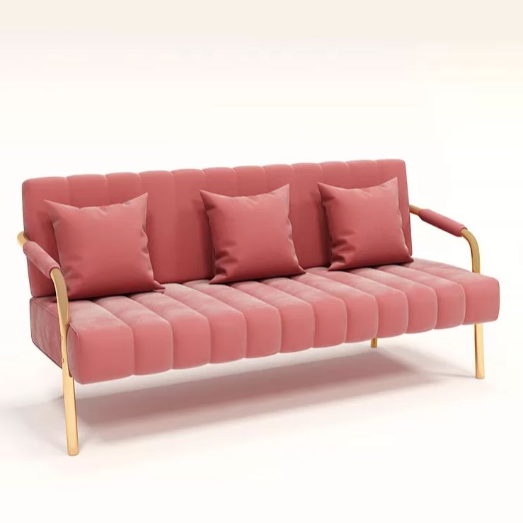 Contemporary Glam Velvet Sofa with Tuxedo Arm 58' Wide 72' High Clearhalo 'furn' 'furn_sofas' 'Furniture' 'furniture_sofas' 'kitchen' 'kitchen_sofas' 'Living Room Furniture' 'Sofa' 'sofas' 1200x1200_ffb6b6d0-9726-4609-86cf-4717ddeb7d3e