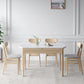 Modern Dining Round Table Stone Table with Wooden Legs for Home