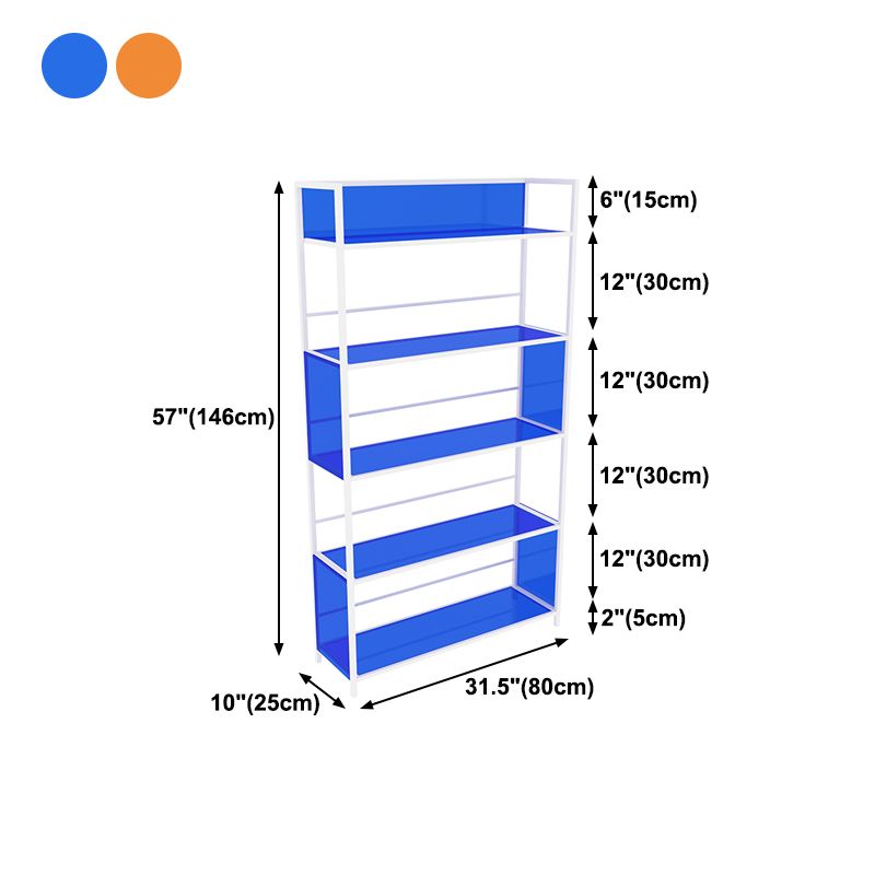 Acrylic Scandinavian Open Etagere Bookshelf with White Iron Frame Clearhalo 'Bookcases' 'furn' 'furn_bookcases' 'Furniture' 'furniture_bookcases' 'Office Furniture' 1200x1200_ffb950ff-cbc0-4a55-b6f4-6b22a5f09b58