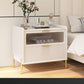 Glam Marble Accent Table Table Tableau 2 Tiroirs Armoire de chevet
