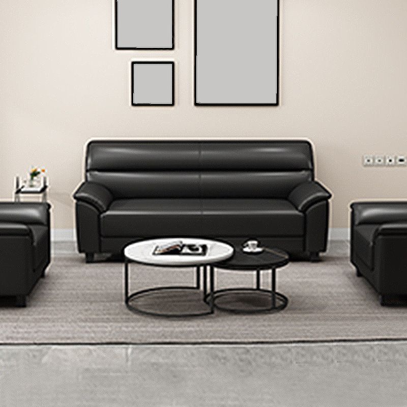 Standard Tight Back Sofa Set Faux Leather Pillow Top Arm Sofa Couch Clearhalo 'Furniture' 'furniture_sofas' 'Living Room Furniture' 'Sofa' 'sofas' 1200x1200_ffba5a36-6086-475c-86a1-0bc90b64158b