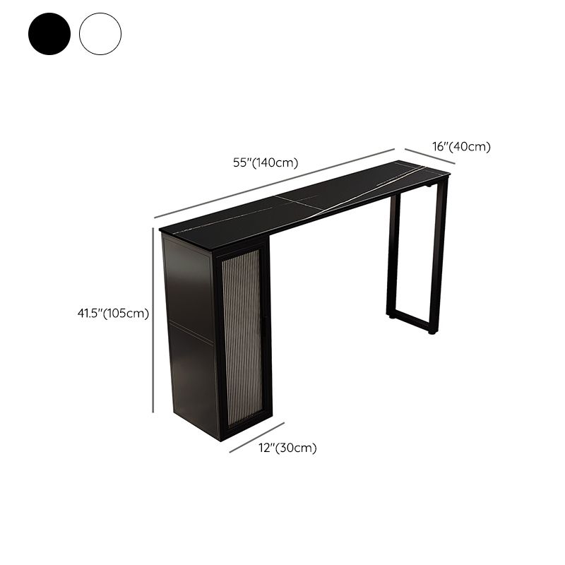 Double Pedestal Bar Table Set 1/3 Pcs Stone Top Bar Table and Upholstered Stools Clearhalo 'Bar Furniture' 'furn' 'furn_home_bar_bar_sets' 'Furniture' 'Home Bars & Bar Sets' 'home_bar_bar_sets' 'Kitchen & Dining Furniture' 1200x1200_ffbafdb6-10cf-4350-903b-396042c36515