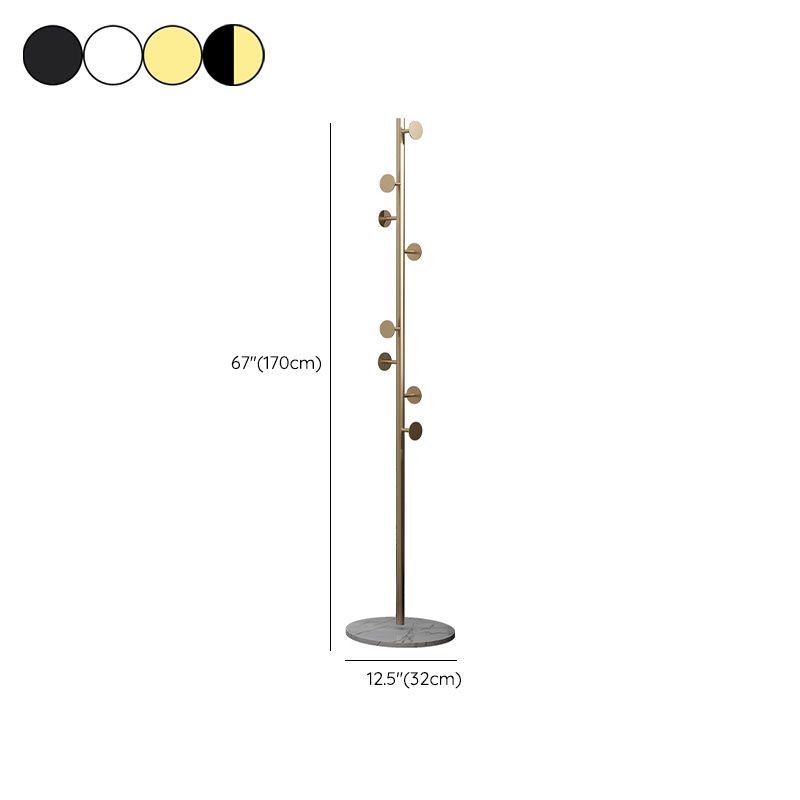 Luxuriöser Kleiderbügel Marmorboden Metall -Rack mit Multi -Kleidungs ​​-Haken