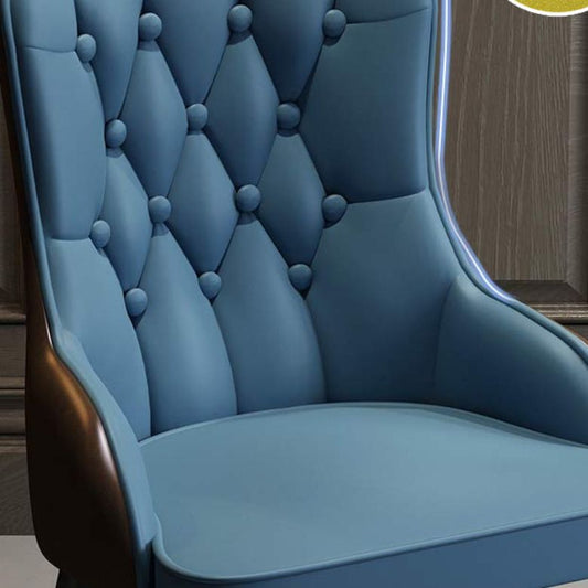 Tufted Parsons Chair Industrial Kitchen Dining Chairs with Metal Legs