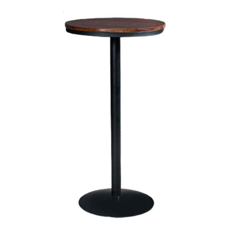 1/3/5 Pieces Round Wooden Bar Table Set Industrial Pub Table Set with Metal Stools