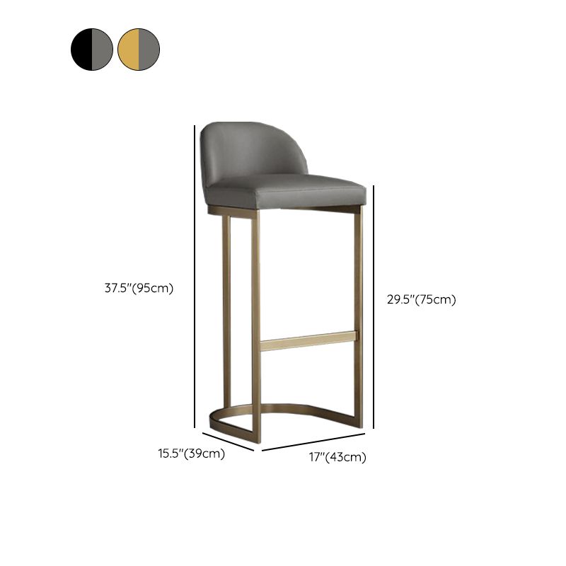Taburetes modernos y tapizados de barra de interior con base de metal