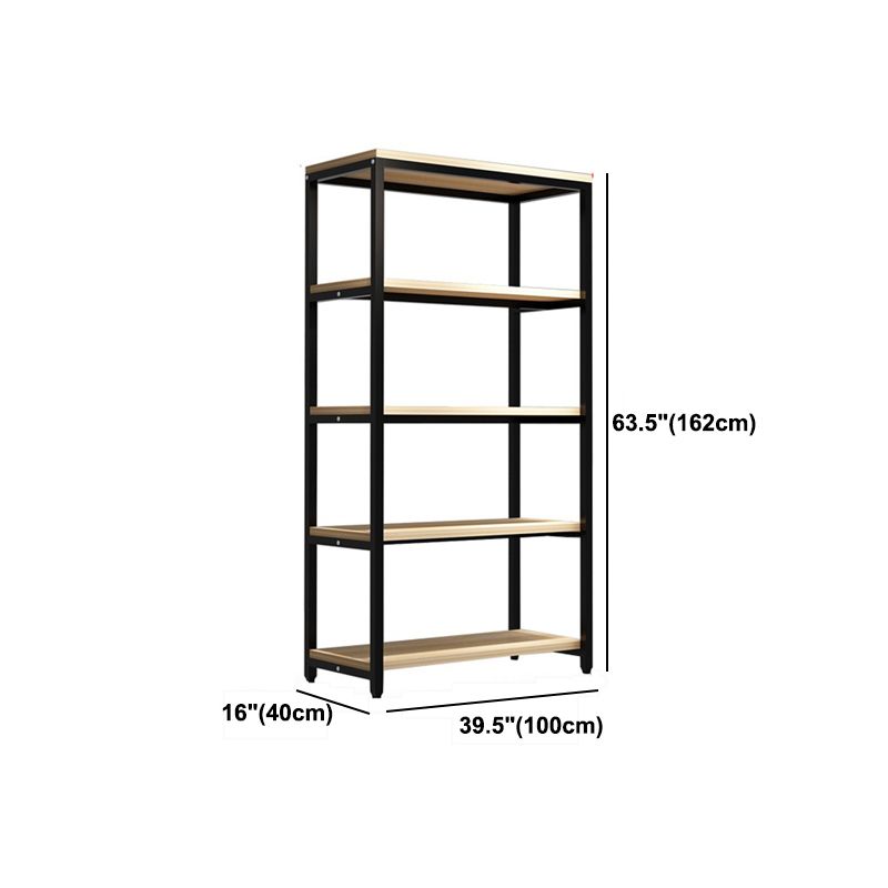 Metal Etagere Bookcase Industrial Open Back Book Shelf with Shelves for Office and Home Clearhalo 'Bookcases' 'Furniture' 'furniture_bookcases' 'kitchen' 'kitchen_bookcases' 'Living Room Furniture' 'Office Furniture' 1200x1200_ffbefce9-1997-4f30-a25c-7850f8a9f701