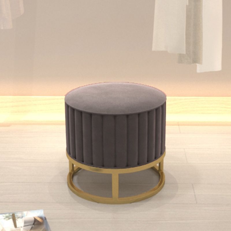 Glam Pouf Ottoman Velvet Upholstered Tear Resistant Round Ottoman with Chair Legs Clearhalo 'furn' 'furn_ottomans_poufs' 'Furniture' 'Living Room Furniture' 'Ottomans & Poufs' 'ottomans_poufs' 1200x1200_ffbf2f4c-5551-42e0-91bc-558b5db370ba