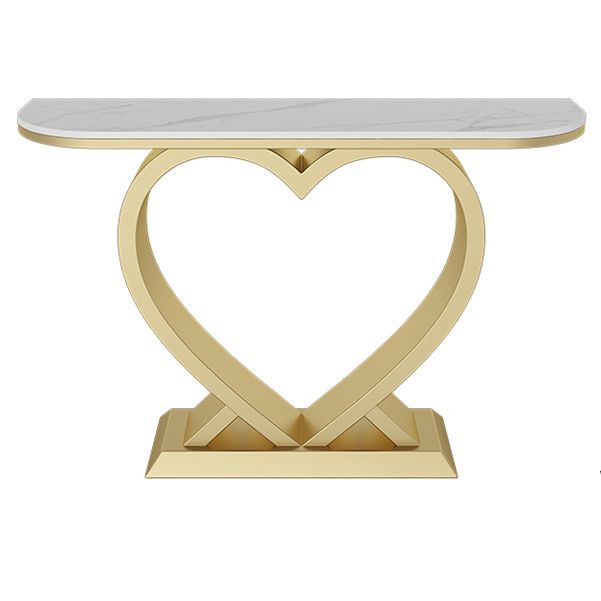 Tavolo di accento console mezzaluna moderna tavola console di finitura antica in pietra