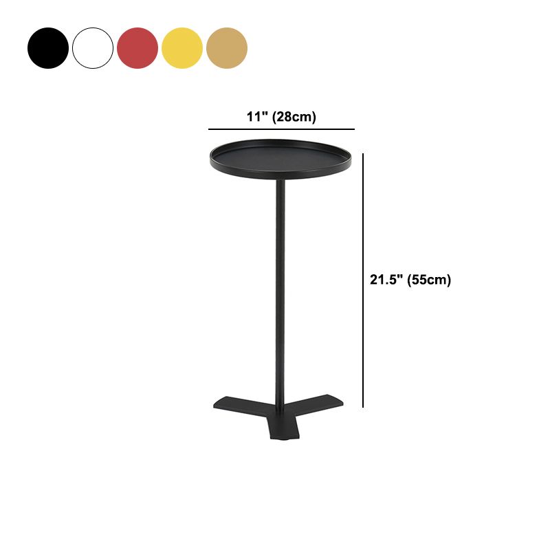 Iron Pedestal End Table Solid Color Round Metal Tray Top Side End Table Clearhalo 'Coffee & Accent Tables' 'End & Side Tables' 'end_side_table' 'end_side_tables' 'furn' 'furn_end_side_tables' 'Furniture' 'furniture_end_side_table' 'Living Room Furniture' 1200x1200_ffbfee36-30bd-459a-a917-f15710c88ed3